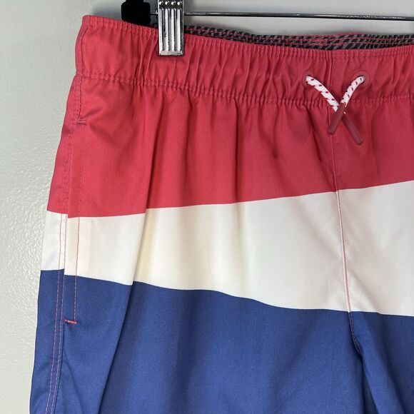 Art Class MidThigh Swim Trunks, Red, White, Blue Color block, Size L 10/12 Husky - Picture 4 of 12